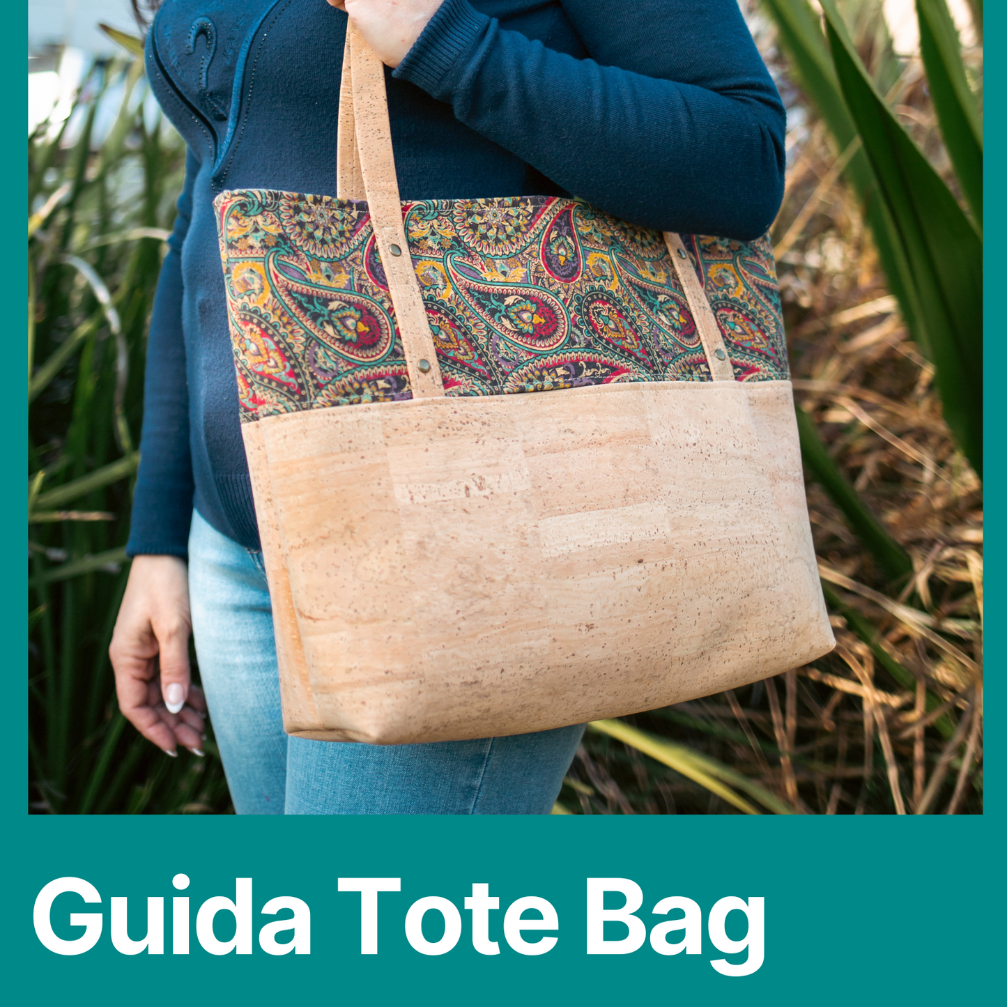 Guida Cork Tote Bag - Paisley