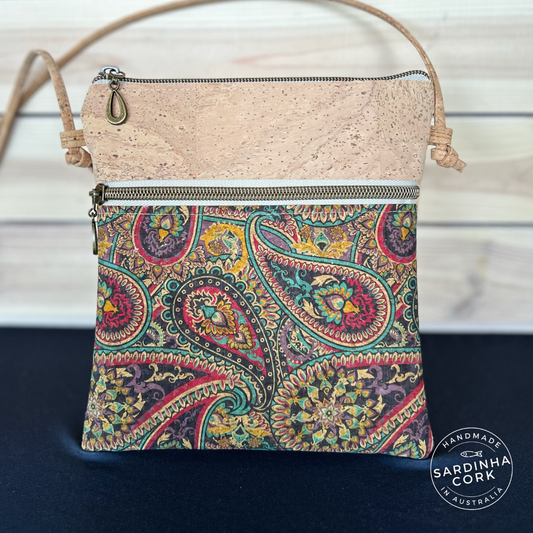 Sabrina Cork Crossbody Bag - Paisley