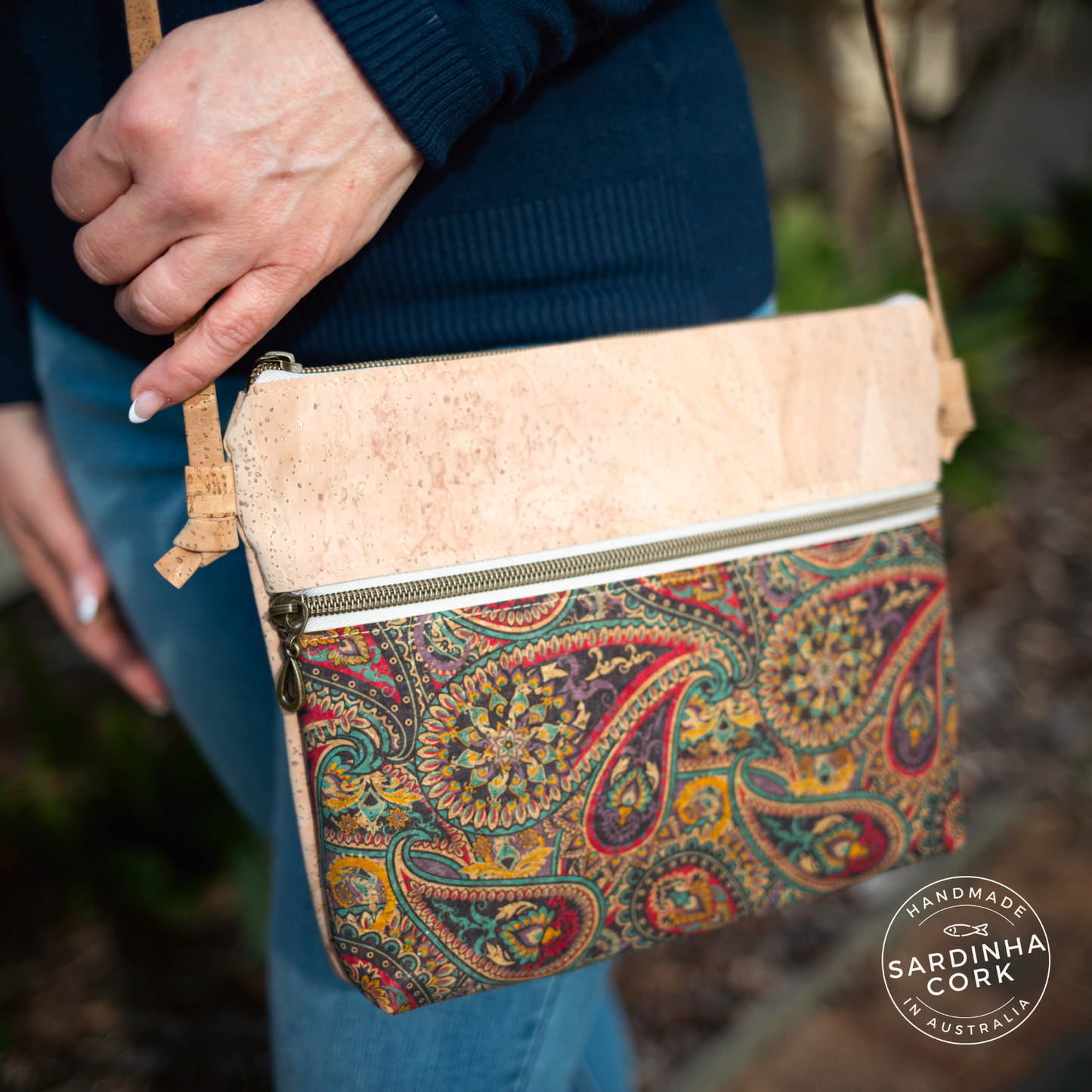 Victoria Cork Crossbody Bag - Paisley